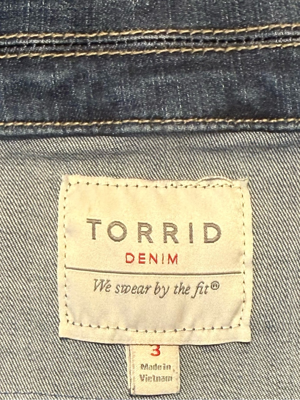 torrid dark blue denim jacket with colorful embellished spellback artwork - Picture 5 of 5